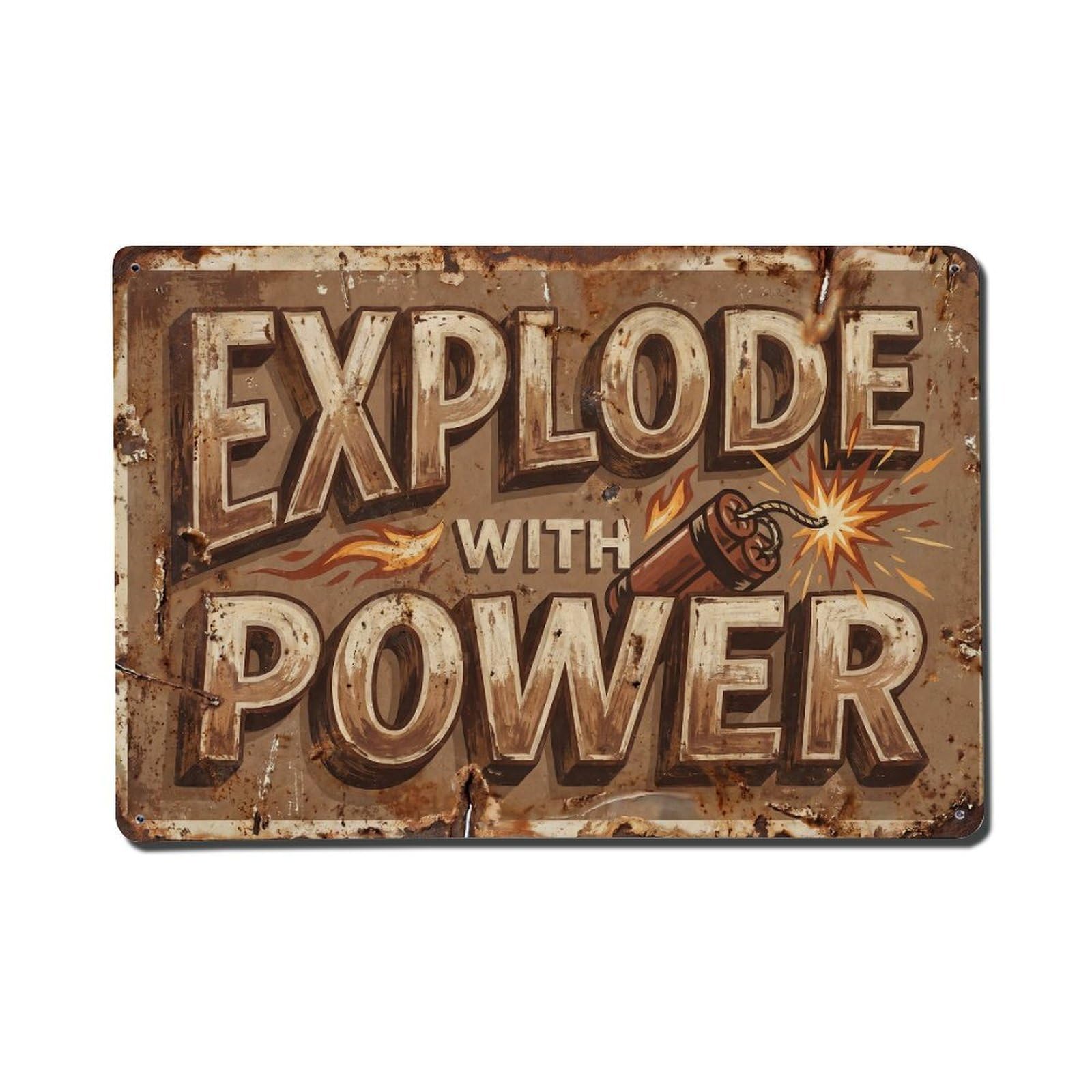 Explode with Power Energy Retro Motivational Slogans Metal Tin Sign