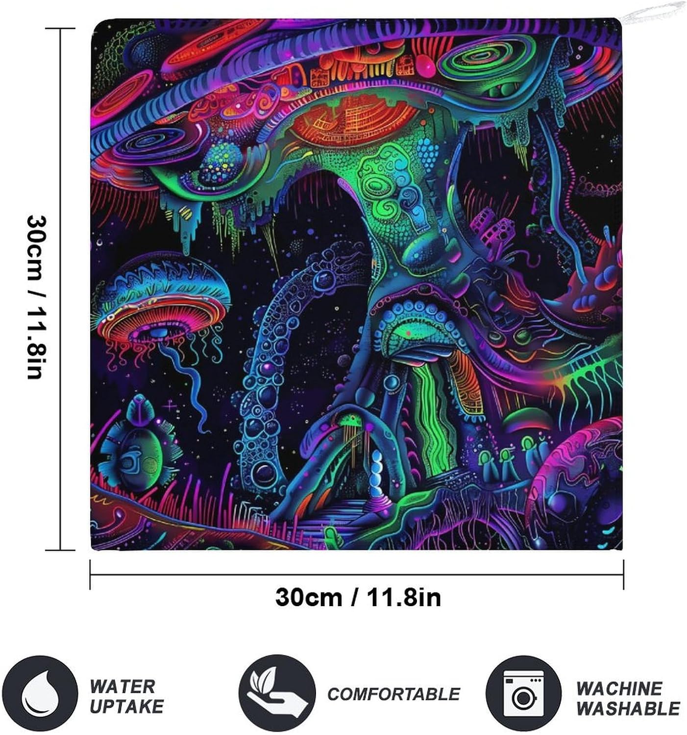 Trippy Psychedelic Backdrop Hand Towels for Bathroom Kitchen Towels Small Towel Handkerchiefs with Hanging Loop 4PCS