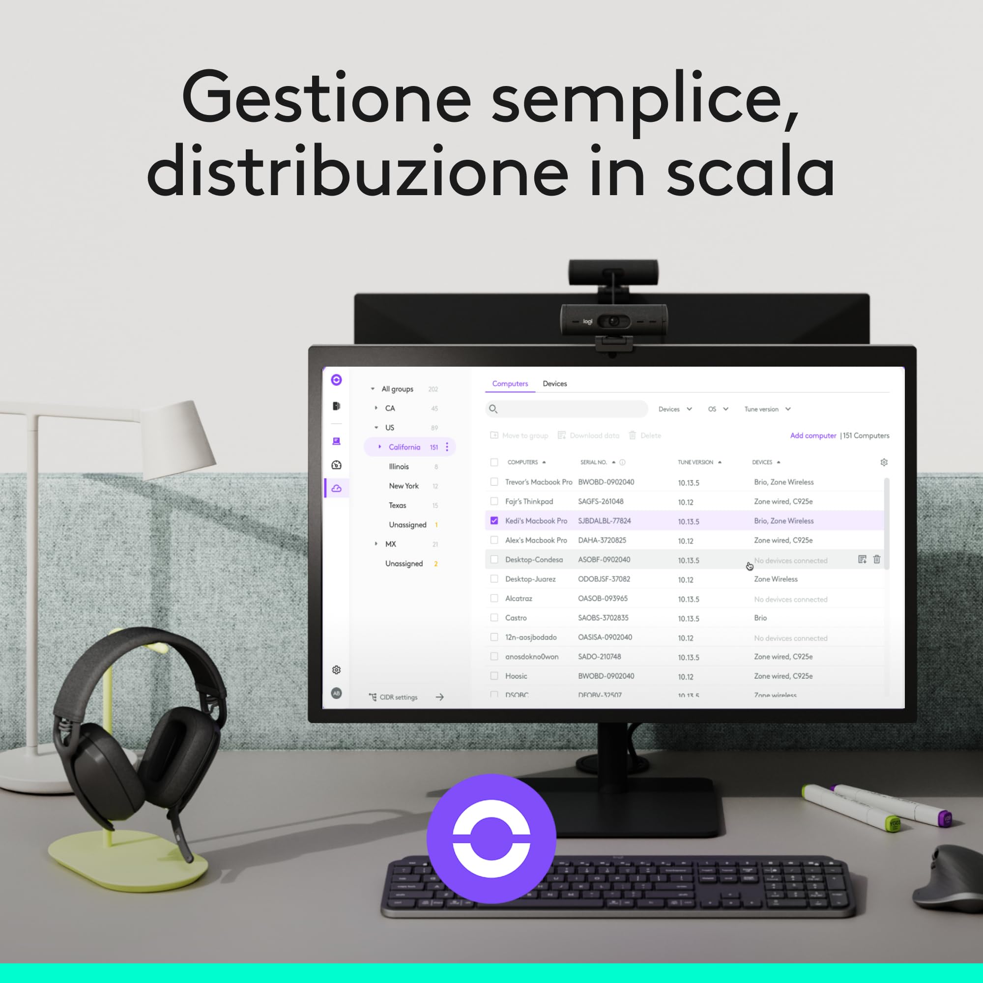 Logitech Zone Vibe Wireless, cuffie Bluetooth con microfono e cancellazione del rumore, USB-A, USB-C per Google Meet, Google Voice, Zoom, Mac/PC - Grafite