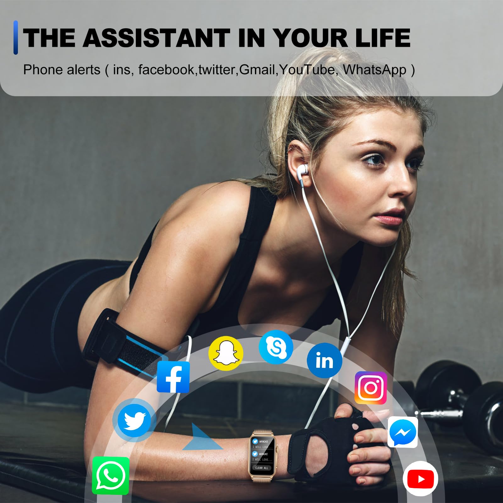 Smartwatch Donna Uomo 1.57" Smart Watch con Chiamate 130 Sport Vocale AI Impermeabile IP68 Contapassi SPO2 Sonno Cardiofrequenzimetro, Orologio Smartwatch 5.1 connessione Bluetooth per Android iOS