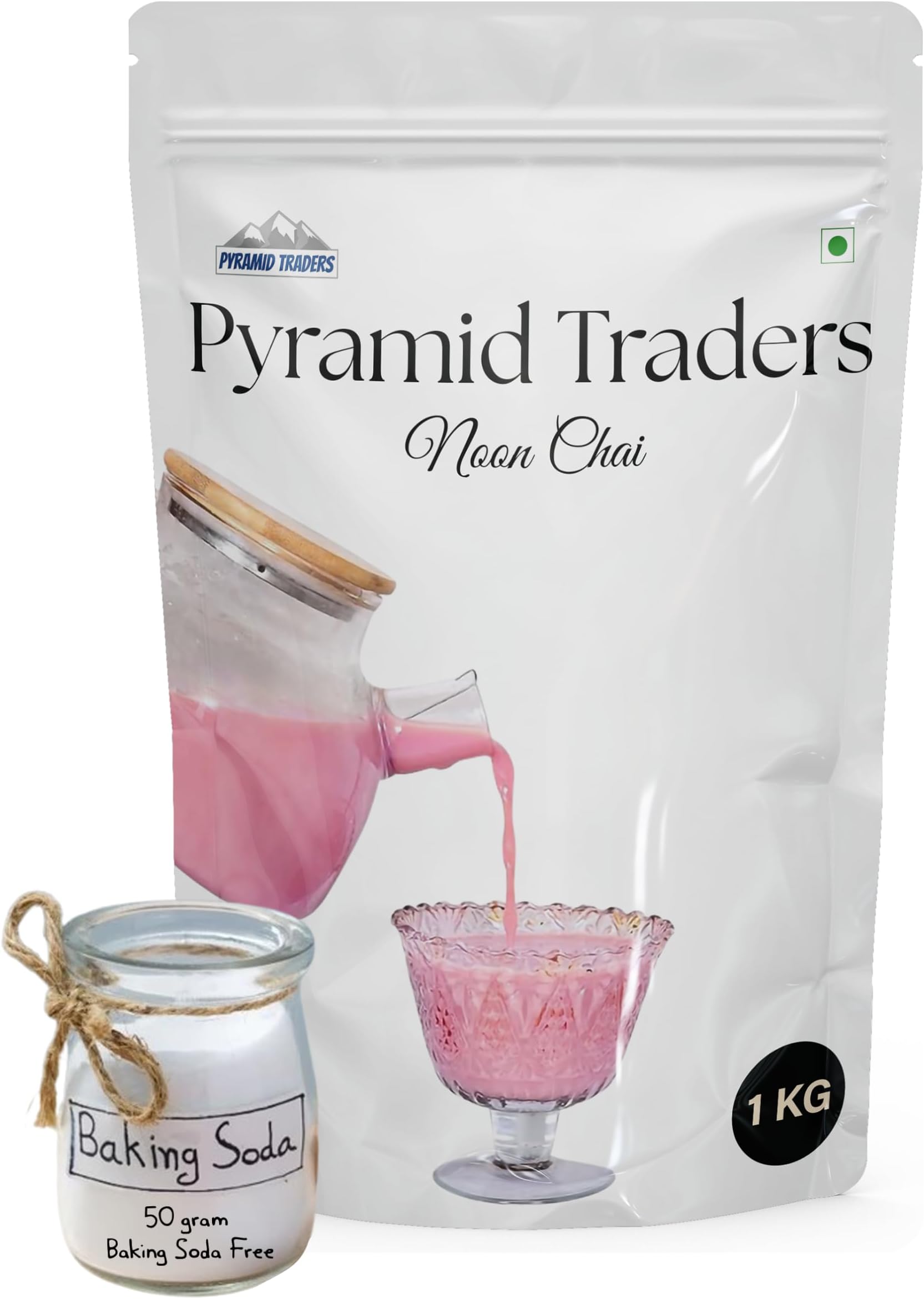 Pyramid Traders 1 KG Kashmiri Noon Chai, Pink Tea, Sheer Chai (nun Chai) Samovar Original Tea (50 Gram Baking Soda Free)
