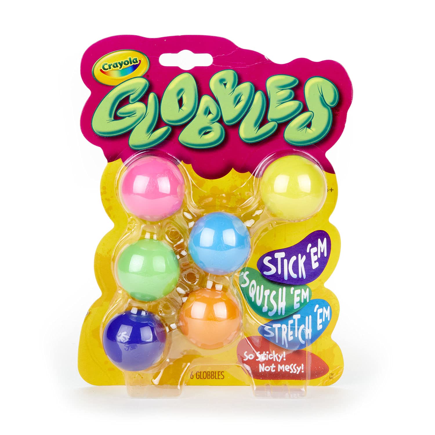 Crayola Globbles, Zestaw 6 Lepkich Piłeczek Sensorycznych Antystresowych, Wielokrotnego Użytku Gniotki dla Dzieci i Dorosłych, Zabawa Sensoryczna i Prezent od 4 Lat