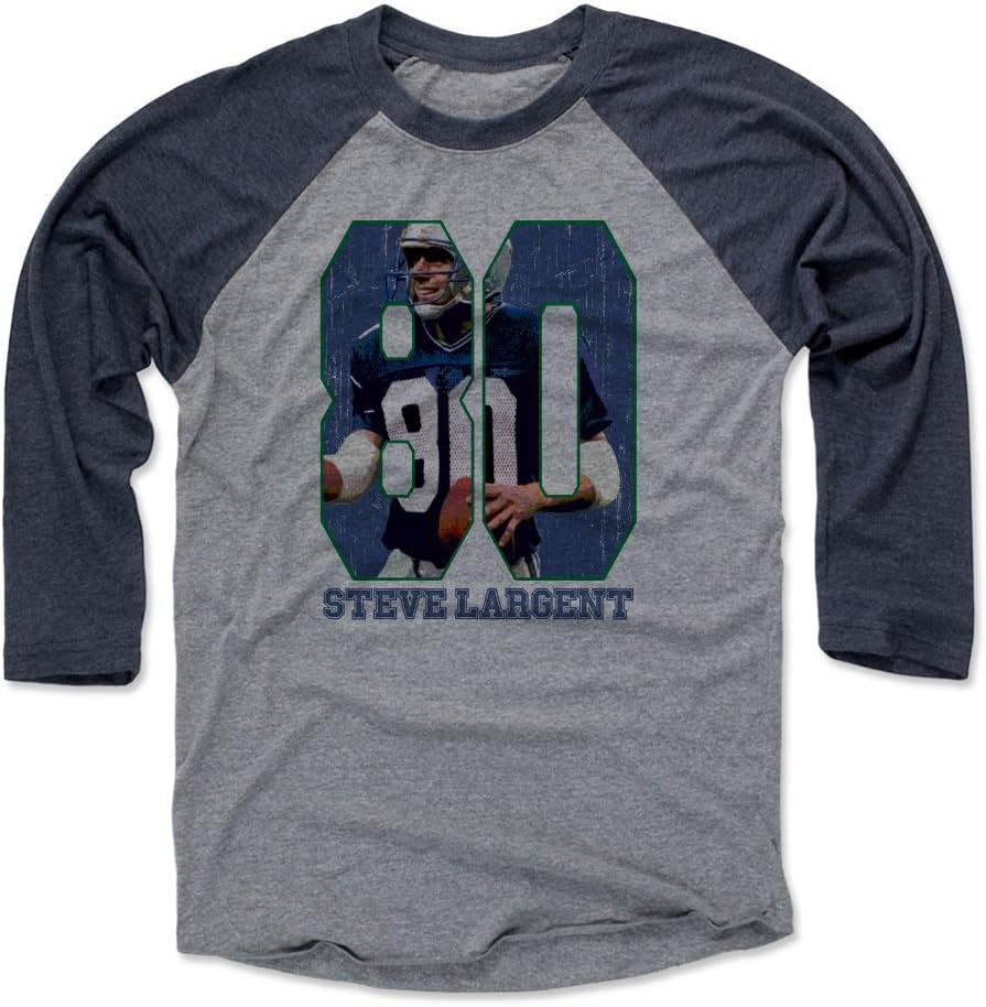 500 LEVEL Steve Largent Seattle 3/4 Sleeve Raglan T-Shirt - Steve Largent Game B