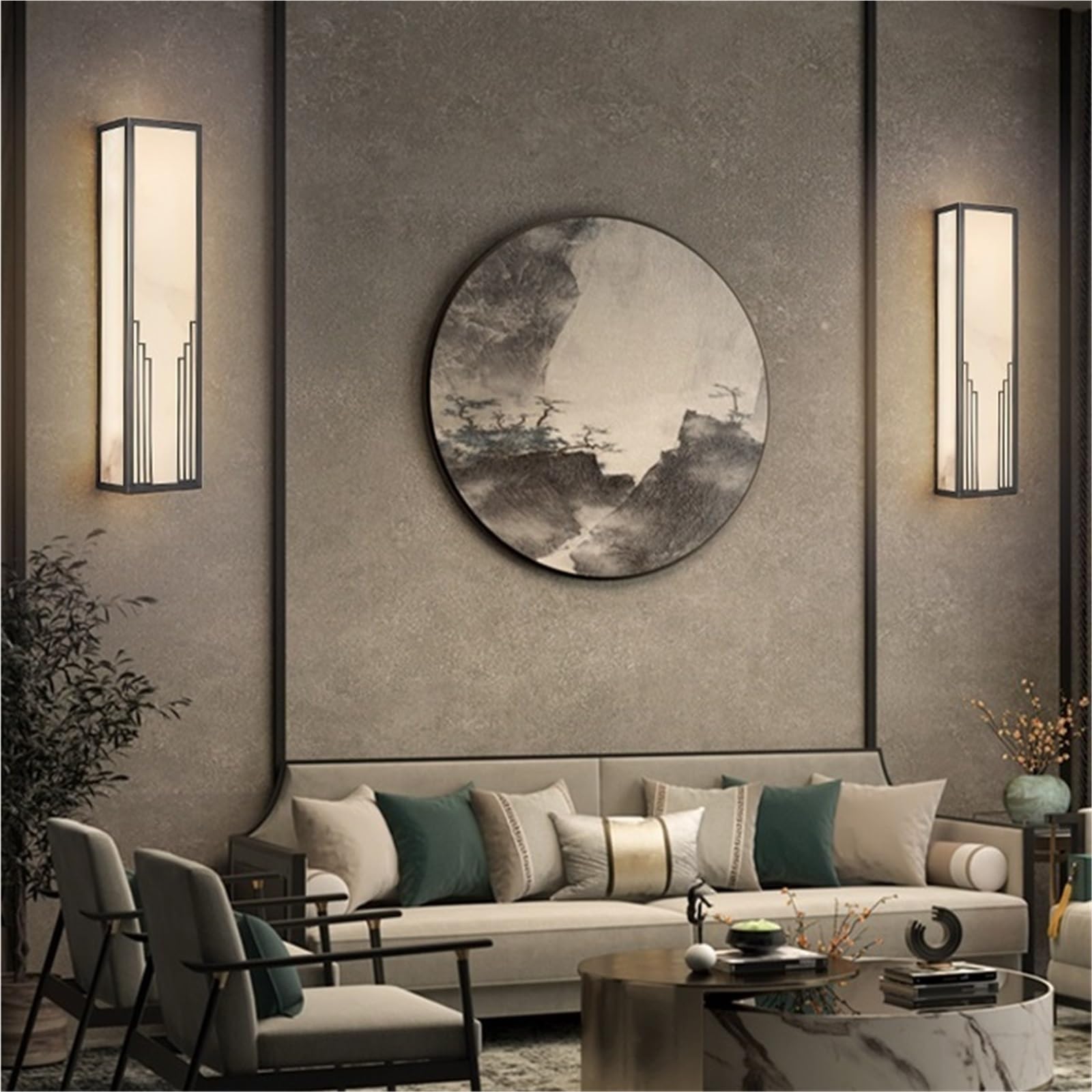 Interior Sconces Lámpara de pared mármol cobre for sala estar, escalera, balcón, mesita noche