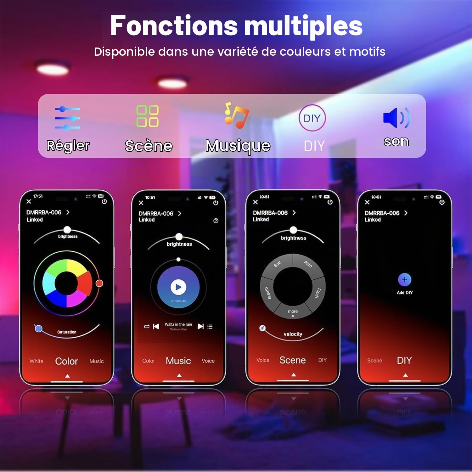 Macchiatto Bande LED néon 20 m Neon Flex RVB - Étanche IP65 - Pour l'extérieur et l'intérieur - Contrôle par application et télécommande - DIY - Flexible pour décoration néon, synchronisation de la