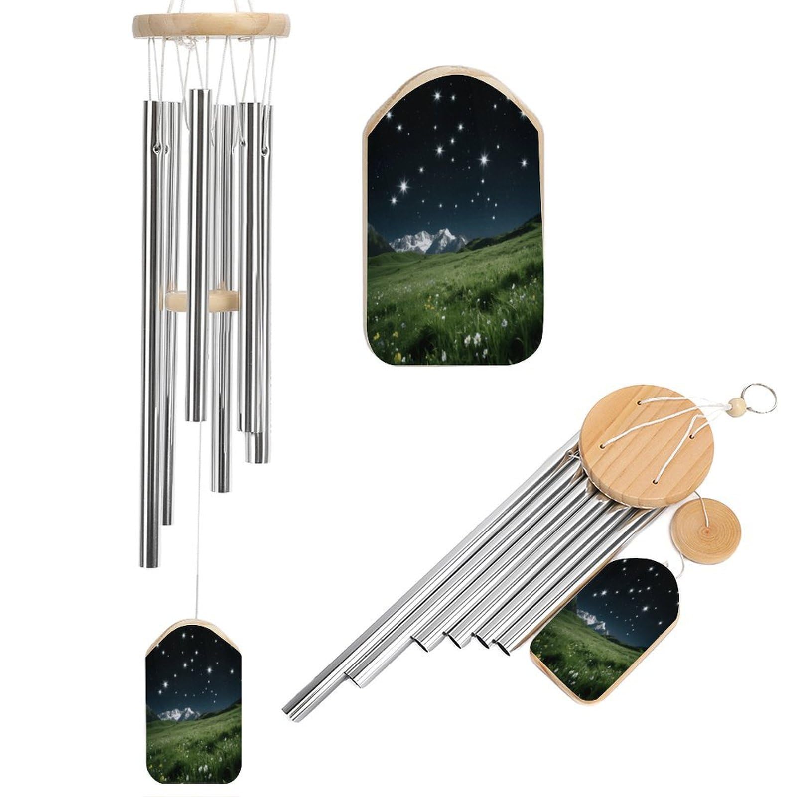Alpine Meadow Stars Wind Chimes for Outdoor Large Deep Tone Aluminium Wind Chimes Soothing Melodic Sound 20.5" Hanging Metal Windchimes Outdoors Decor for Patio Porch Yard