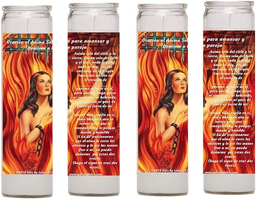 Regalos de Lulee, LLC Anima Sola o Anima Desesperada Set de 2-4 - 6 Velas Almas del Purgatorio