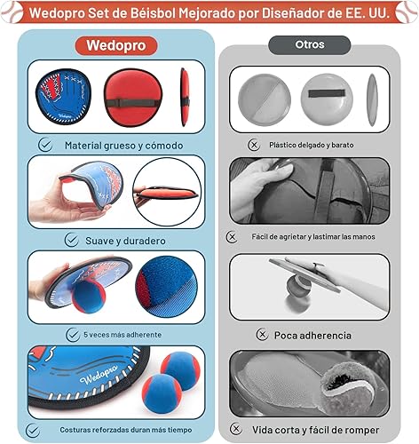 Miniatura 3 de Juego de pelota para tirar y atrapar, guantes de béisbol para niños pequeños y juguetes de pelota para atrapar, juegos al aire libre para niños