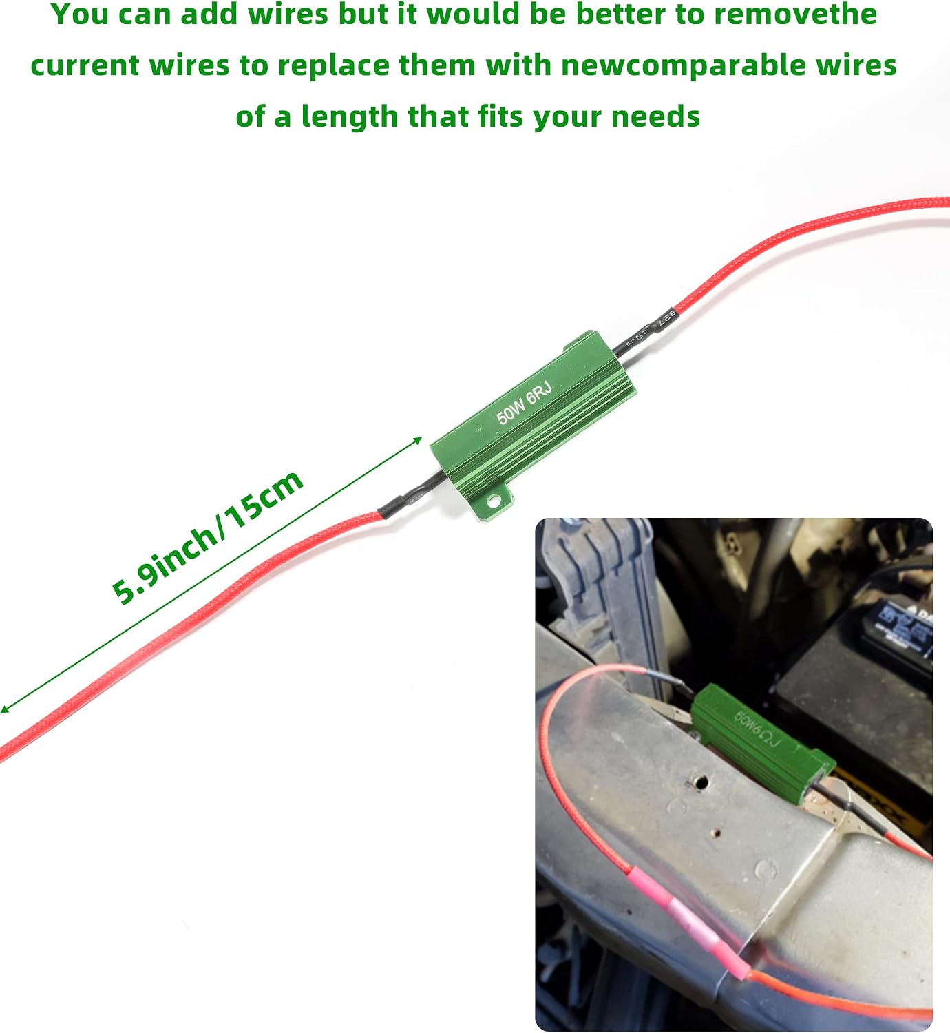 Load resistor with wire length measurement and suggestion for wire replacement