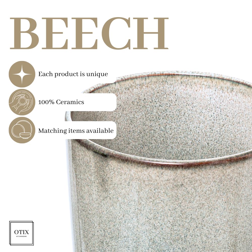 OTIX Kaffeetassen - 12er Set - Espresso - Tassen - 80ml - Tassen - 420ml - Kaffeebeutel - Teetasse - Keramik - BEECH