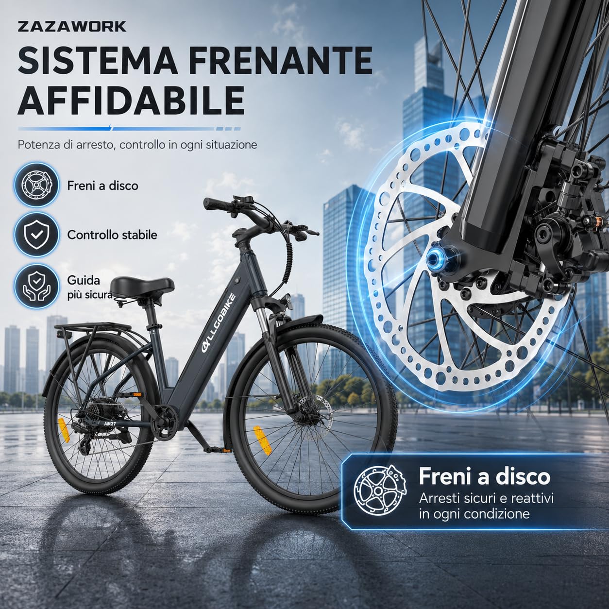 Bici Elettrica City 27.5"E-bike in ，con Batteria 36V15Ah e Autonomia 85km - Bicicletta a Pedalata Assistita Uomo Donna con Cambio 7 Velocità e Ammortizzatore per Urbana