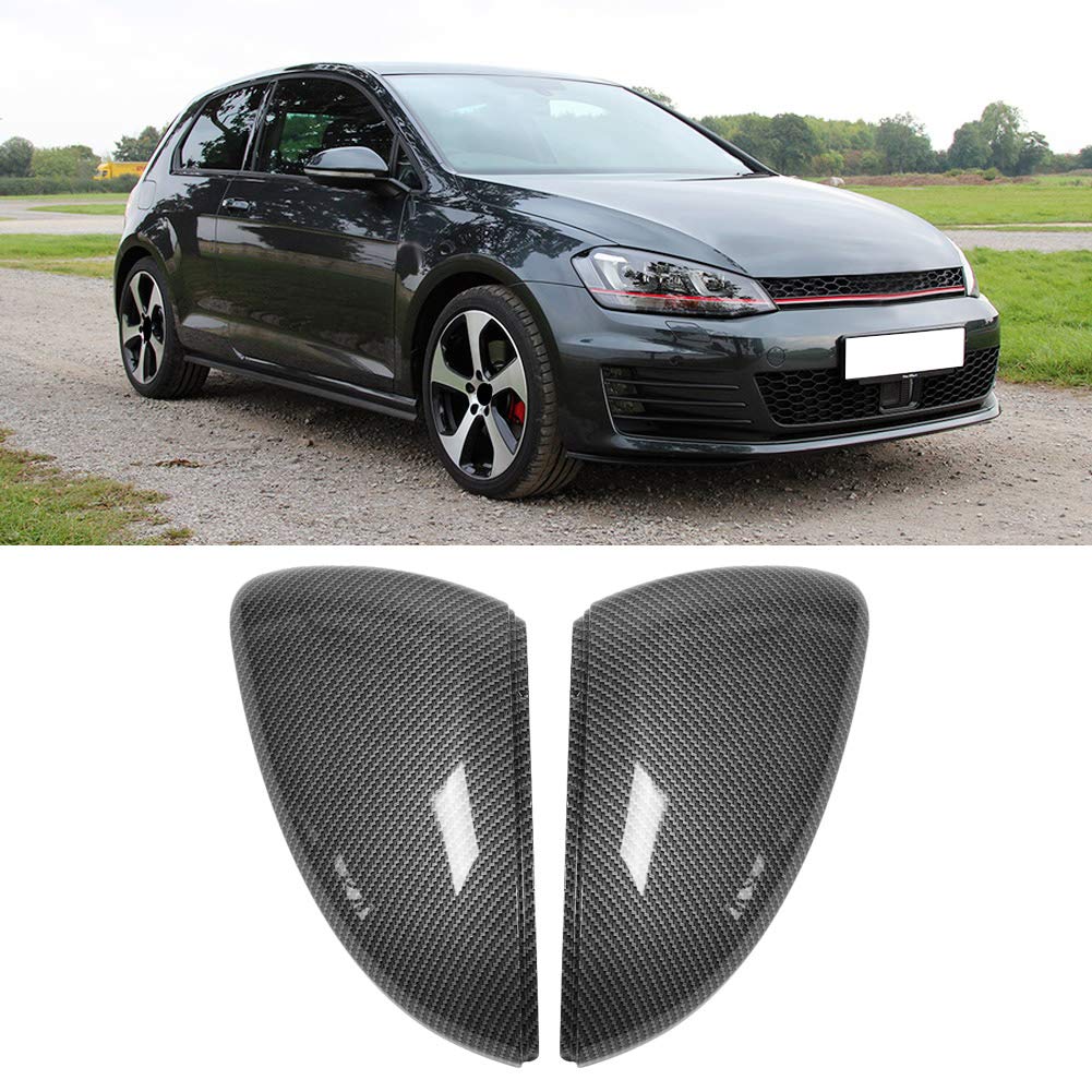Copri specchietto retrovisore, 2 Pezzi Copri specchietto retrovisore in Fibra di Carbonio ABS Adatto per Golf 7 2014-2018