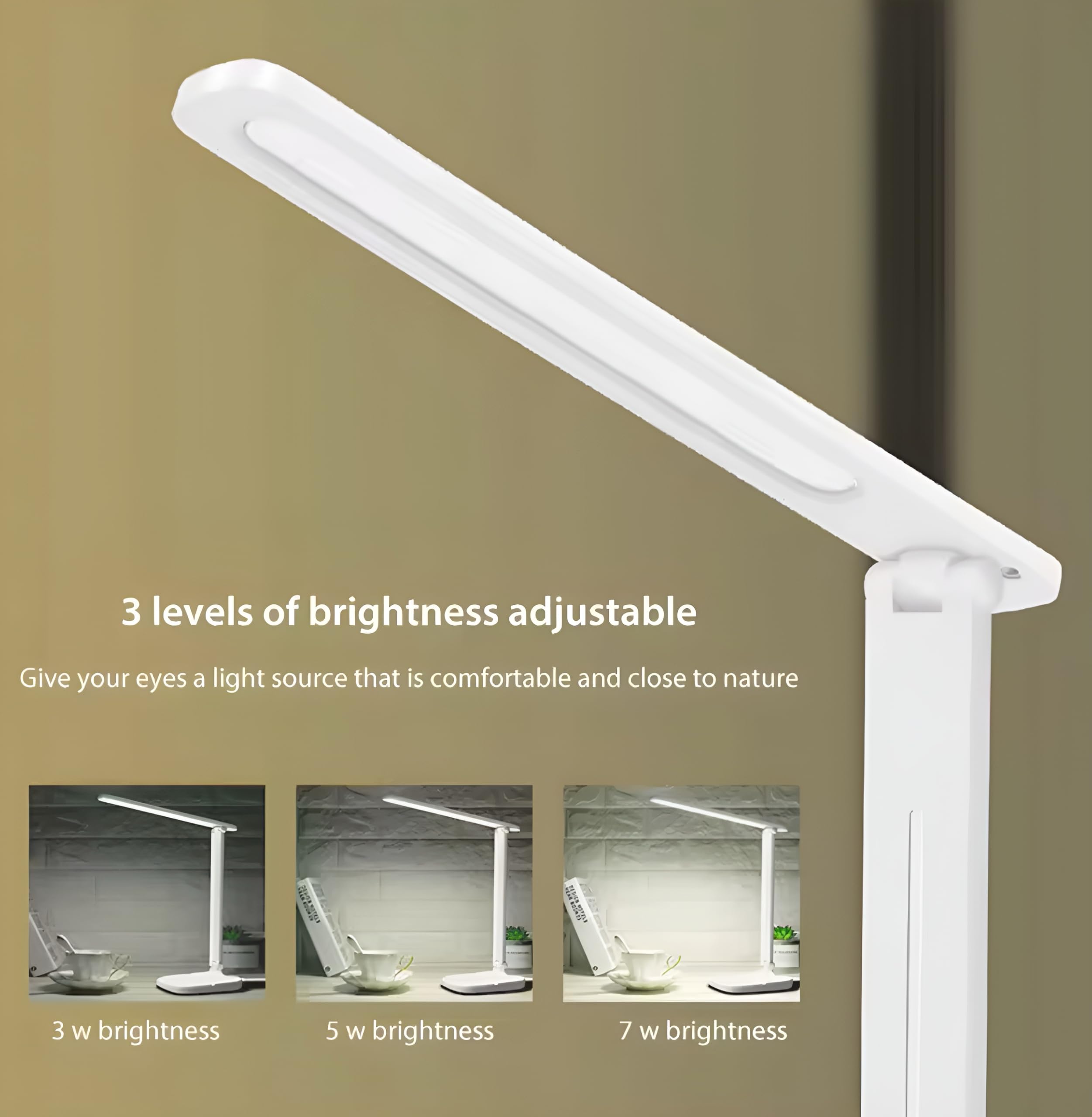 Lámpara de Escritorio LED Regulable con Control Táctil, 3 Modos de Luz y 3 Niveles de Brillo Ajustable, Flexo Flexible 180°, Lámpara de Mesa para Lectura, Estudio, Oficina, Cuidado Ocular, Relajació