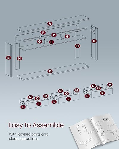 Miniatura 7 de VASAGLE ULNT146KB01S - Mesa consola de sofá, mesa de entrada estrecha de 63 pulgadas con 3 cajones, estante inferior, esquinas de metal, para sala