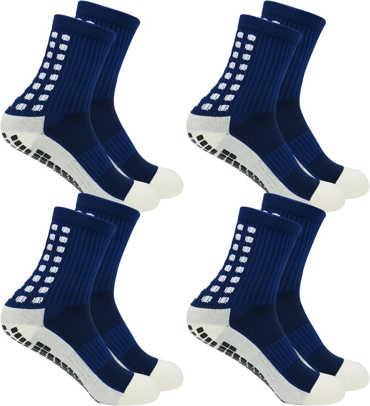 YUFREE SUNMen's Soccer Socks - Non Skid Anti Slip Socks for Football Basketball Hockey Rugby Sports 4 Pair
