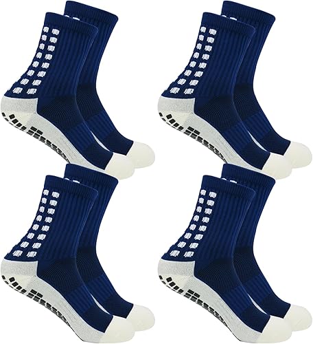 YUFREE SUN Calcetines de agarre de fútbol para hombre, jóvenes, atléticos, antideslizantes, para fútbol, baloncesto, hockey, rugby, 4 pares