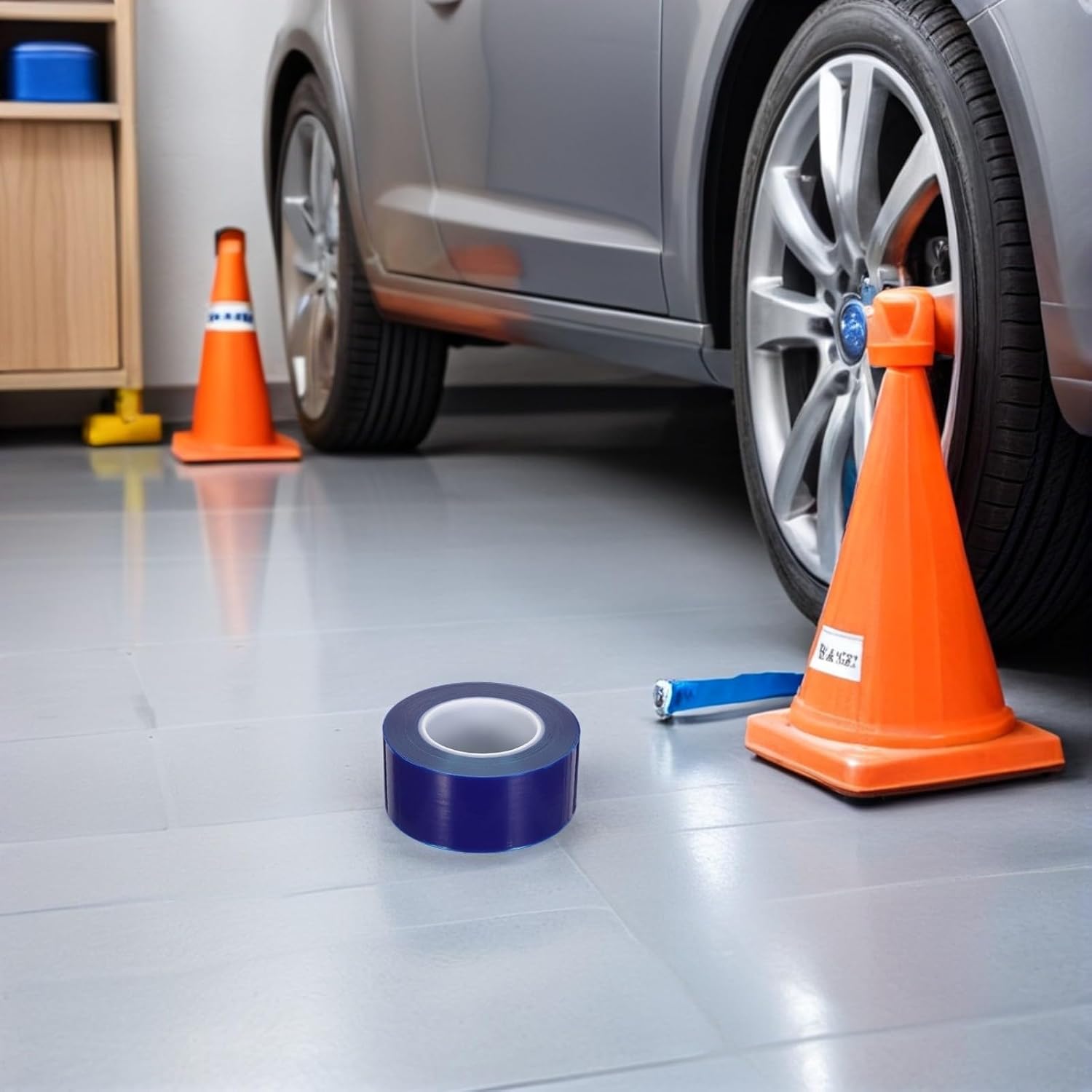 Blue Pe Protective Tape for Car Wheel Rim Protection, 2.36in X 656ft, Enhanced Efficiency and Surface Preservation, Tape for Vehicle Tire Repair and Rim Edge Guard