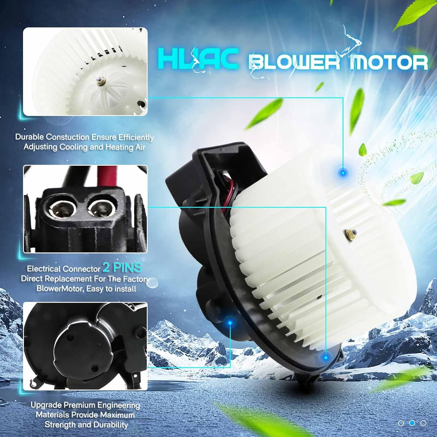 A/C Heater Blower Motor w/Fan Cage for Mercedes-Benz C230 C240 C280 C350 C55 CL65 AMG CLK350 CLK320 CLK63 AMG - Replaces PM9299 9159591 MB3126100, REPM192002, 340-58003-000, 700190