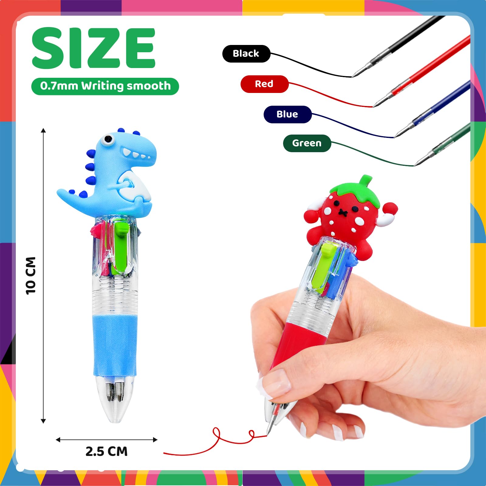 KIDRENFUN Party Bag Fillers- 24 PCS Party Favours Mini Pens, Class Prize Lucky Dip Prizes - Image 3