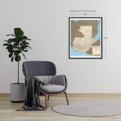 Miniatura 4 de HISTORIX Póster del mapa de Guatemala 2000 - Mapa de Guatemala - Póster de Guatemala de 24 x 30 pulgadas - Mapa de Guatemala - Arte de pared de