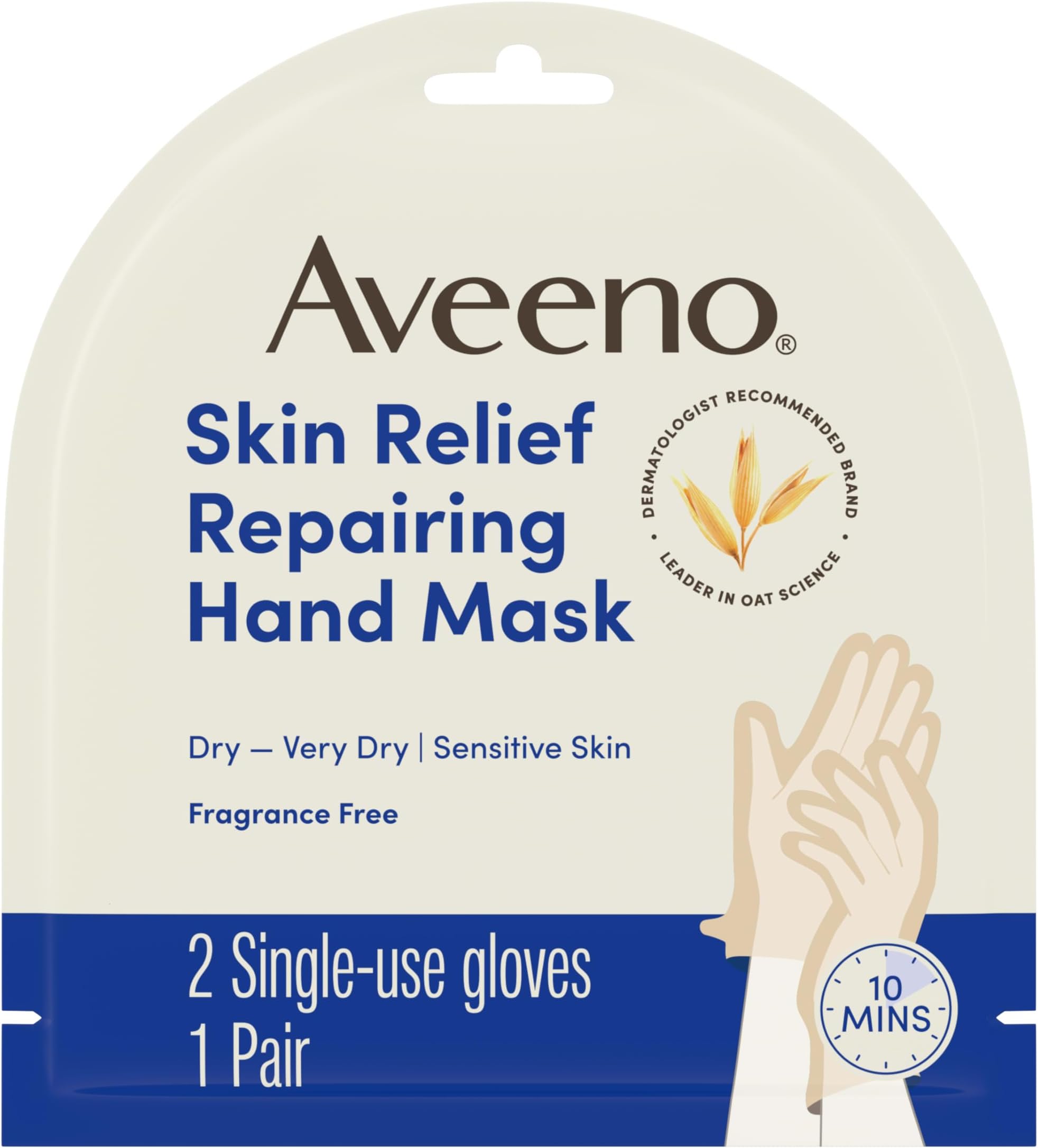 Aveeno Skin Relief Repairing Hand Mask, Fragrance-Free, 1 Pair