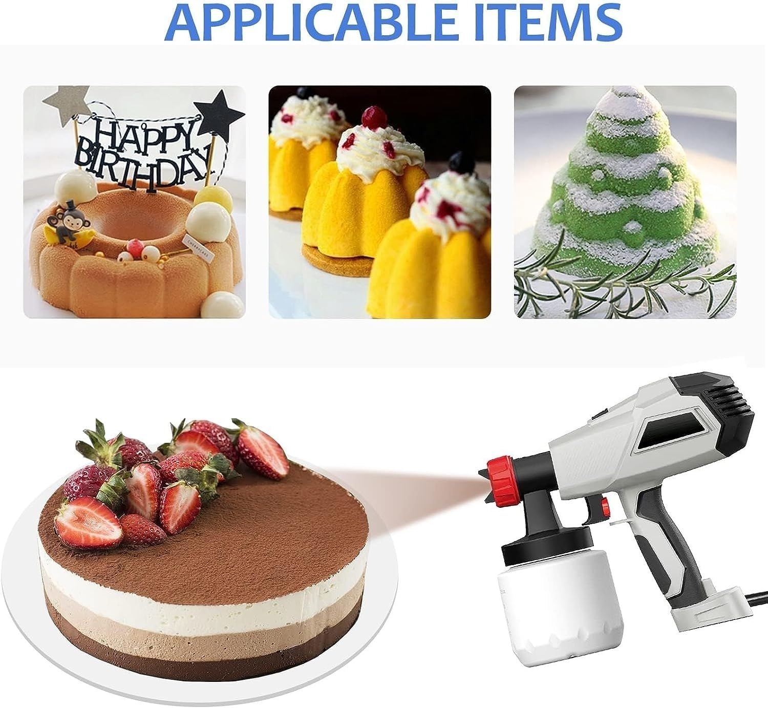 Airbrush-Spritzpistole, Schokoladen-Backsprüher, DIY-Kuchendekorationswerkzeug, tragbar für Backen, Möbelmalerei