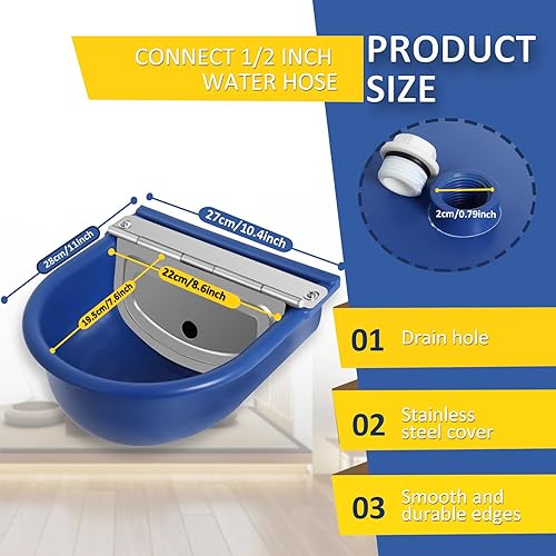 Miniatura 4 de Dispensador automático de agua para perros, bebedero automático de plástico para perros, cuenco de agua de cabra con manguera de agua de 39 pulgadas