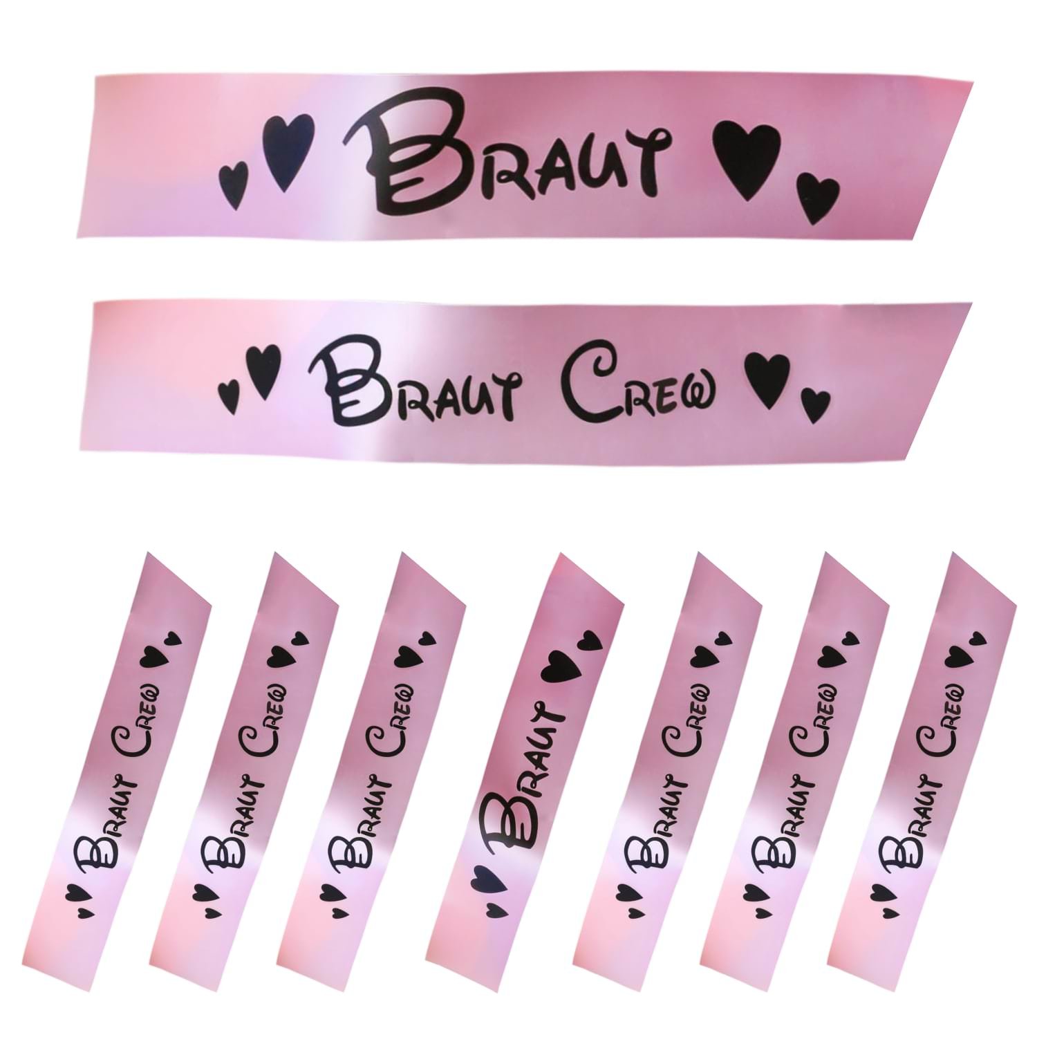 Oblique Unique Braut & Braut Security Schärpen-Set – 7-teilig In Lila & Rosa Für Den JGA