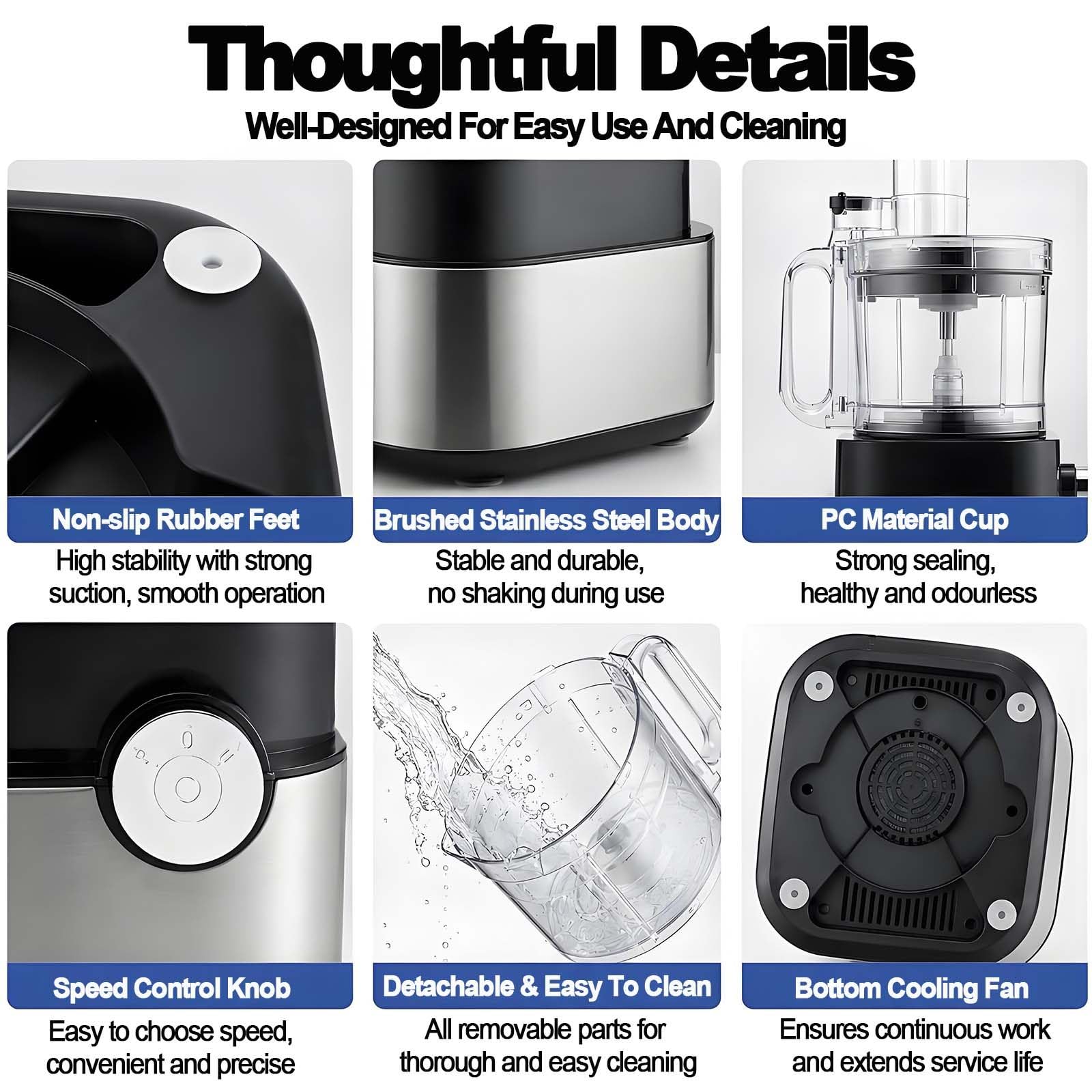 Cortadora Verduras Profesional 5 En 1 Motor 600w Componentes Lavables