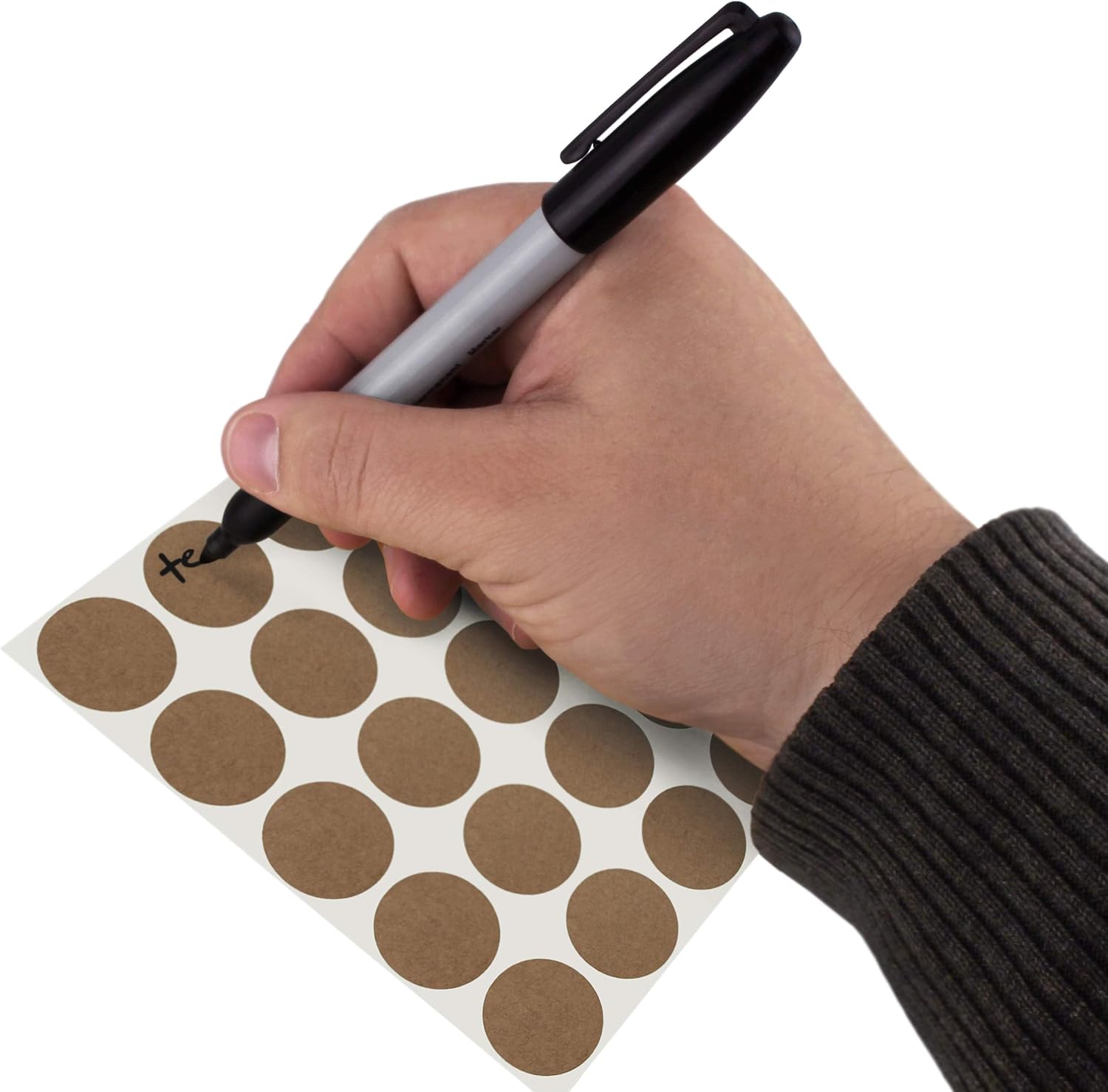 ChromaLabel Kraft Dot Labels on Sheets, 1080 Stickers per Pack, 1 Inch, Blank (Pack of 2)
