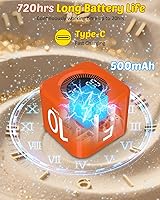 Vista 6 de Digital Pomodoro Timer Cube 5/10/25/50min, Visual Productivity Flip Timer for Kids Classroom Desk, Custom Countdown, Silent and Sound Mode for ADHD