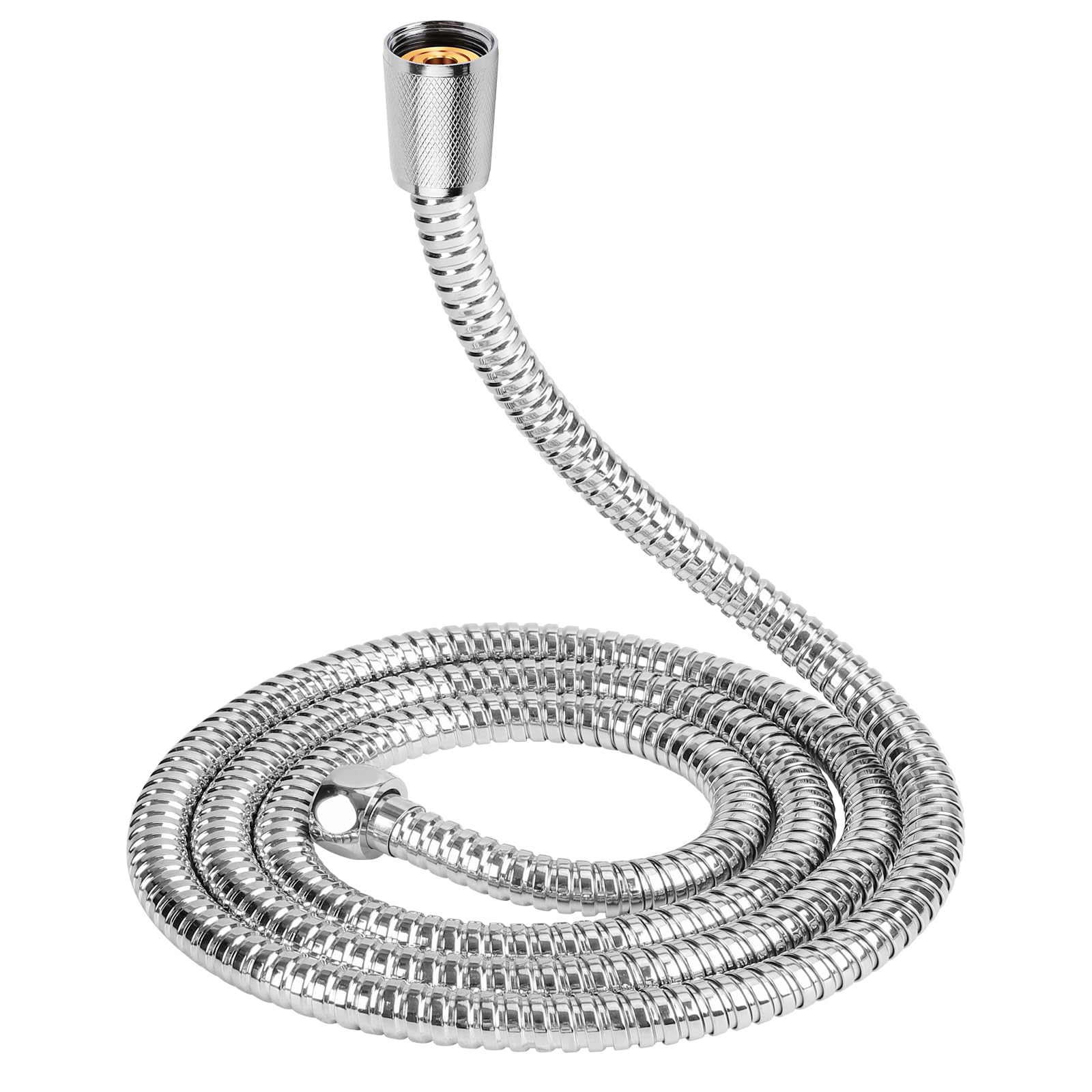 YEAUPE H-38035-1600N 10mm(Inner) Large Bore 1.6m(63"),Universal Shower Pipe Anti-Kink Standard G1/2 All Copper Connectors