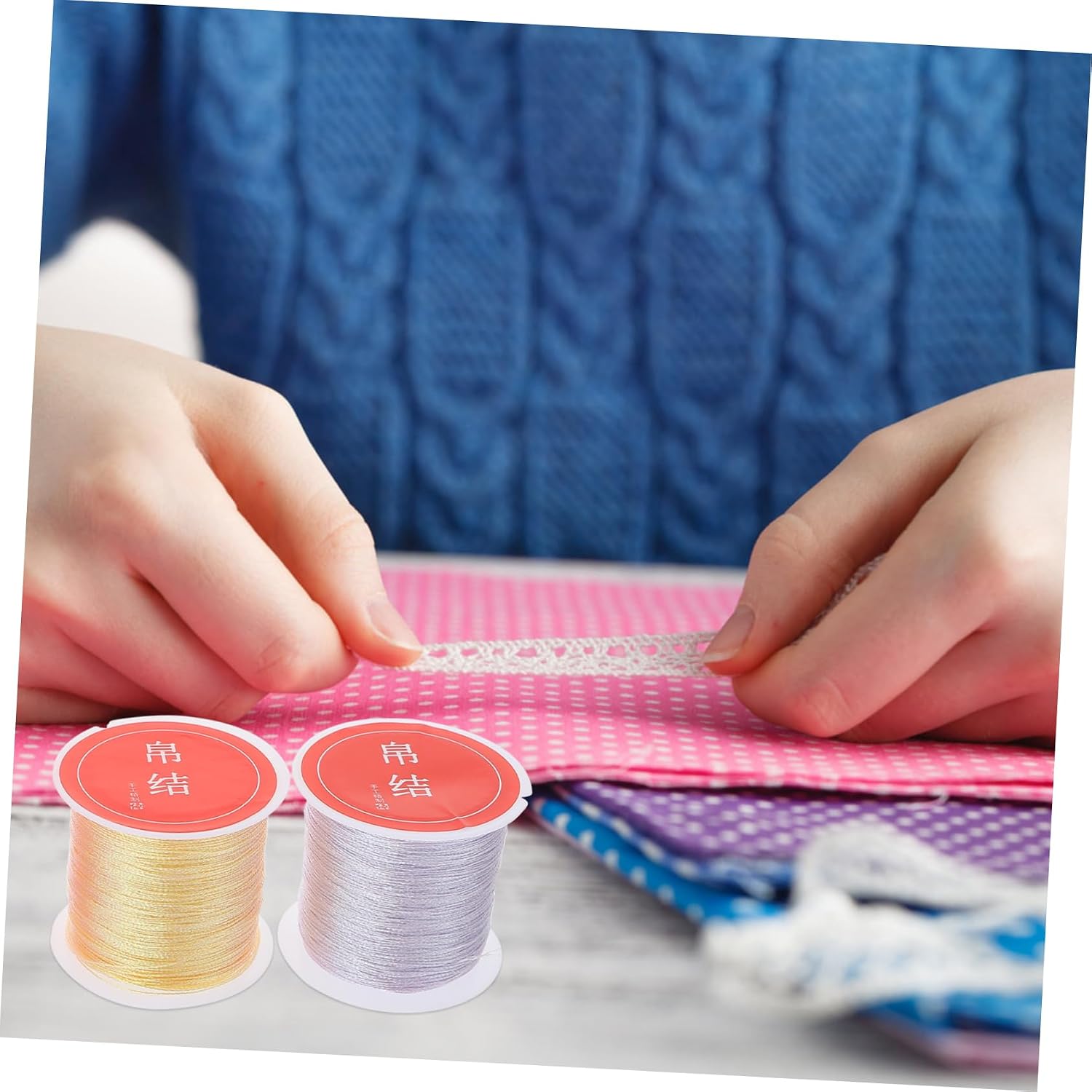 Homoyoyo 4rolls Silk Thread of Vibrant Sewing Threads for Quilting Crafting Bracelet Making Non-Fading Smooth for Projects Various Fabrics