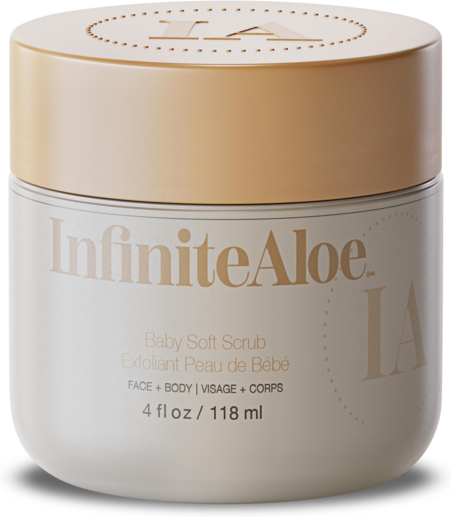 InfiniteAloe Baby Soft Scrub, Aloe Vera Based Face and Body Scrub – Exfoliating and Moisturizing – 4oz.