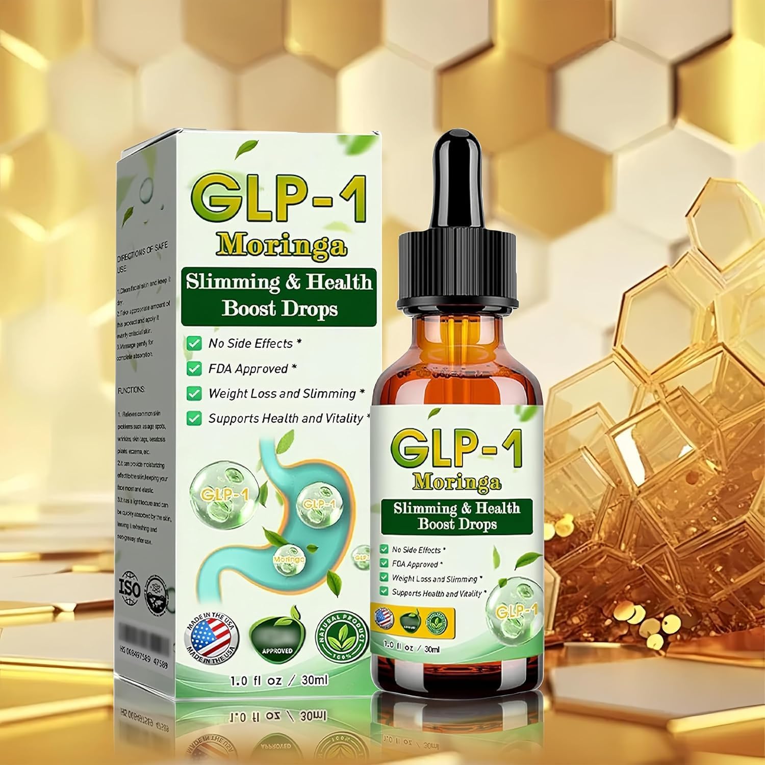 GLP-1 Drops, Advanced GLP-1 Drops, Organic Moringa GLP-1-30ML