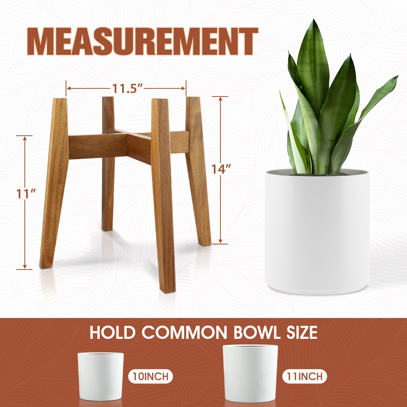 Amazon.com : Wooden Plant Stand Indoor, Mid Century Planter Stand