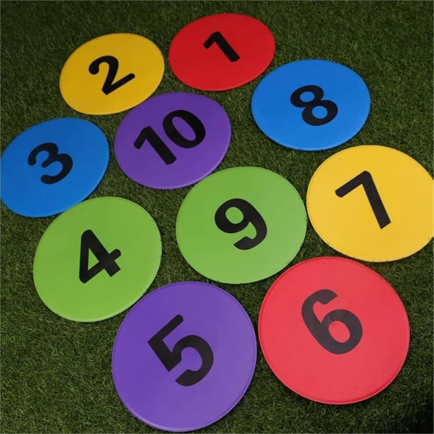 Spot Markers 10pcs Rubber Spot Markers for Sports 1 to 10 Numbers Sensory Integration Adults Basketball Football Speed Agility Training for Training Exercise Drills Gym Football