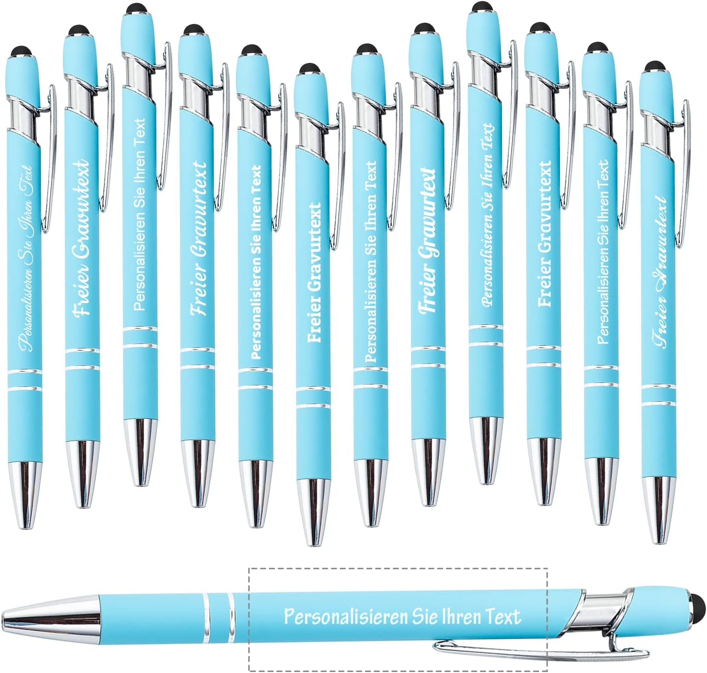24 pcs Personalized ballpoint pens with name, logo or anniversary, birthday, graduation, office information - custom engraved ballpoint pen, medium size black ink pen