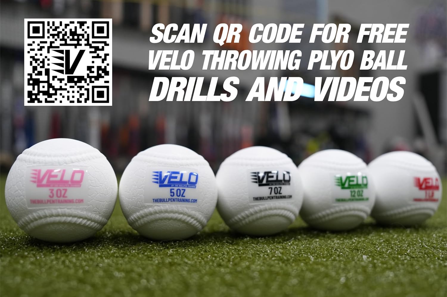 VELOBall - Throwing Plyometric Baseballs (5 Balls) – Increase Throwing/Pitching Velocity & Arm Strength – 3oz, 5oz, 7oz, 12oz & 1lb Balls - By The Bullpen Training
