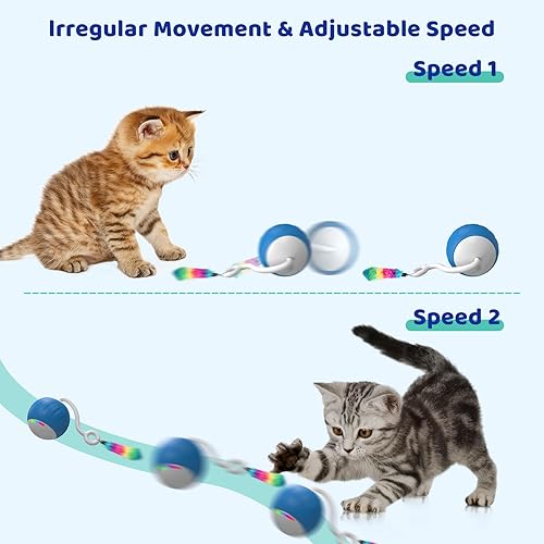Miniatura 2 de Juguete interactivo para gatos, juguetes rápidos y automáticos con luces LED arcoíris, juguetes inteligentes para gatos con sonidos y activación