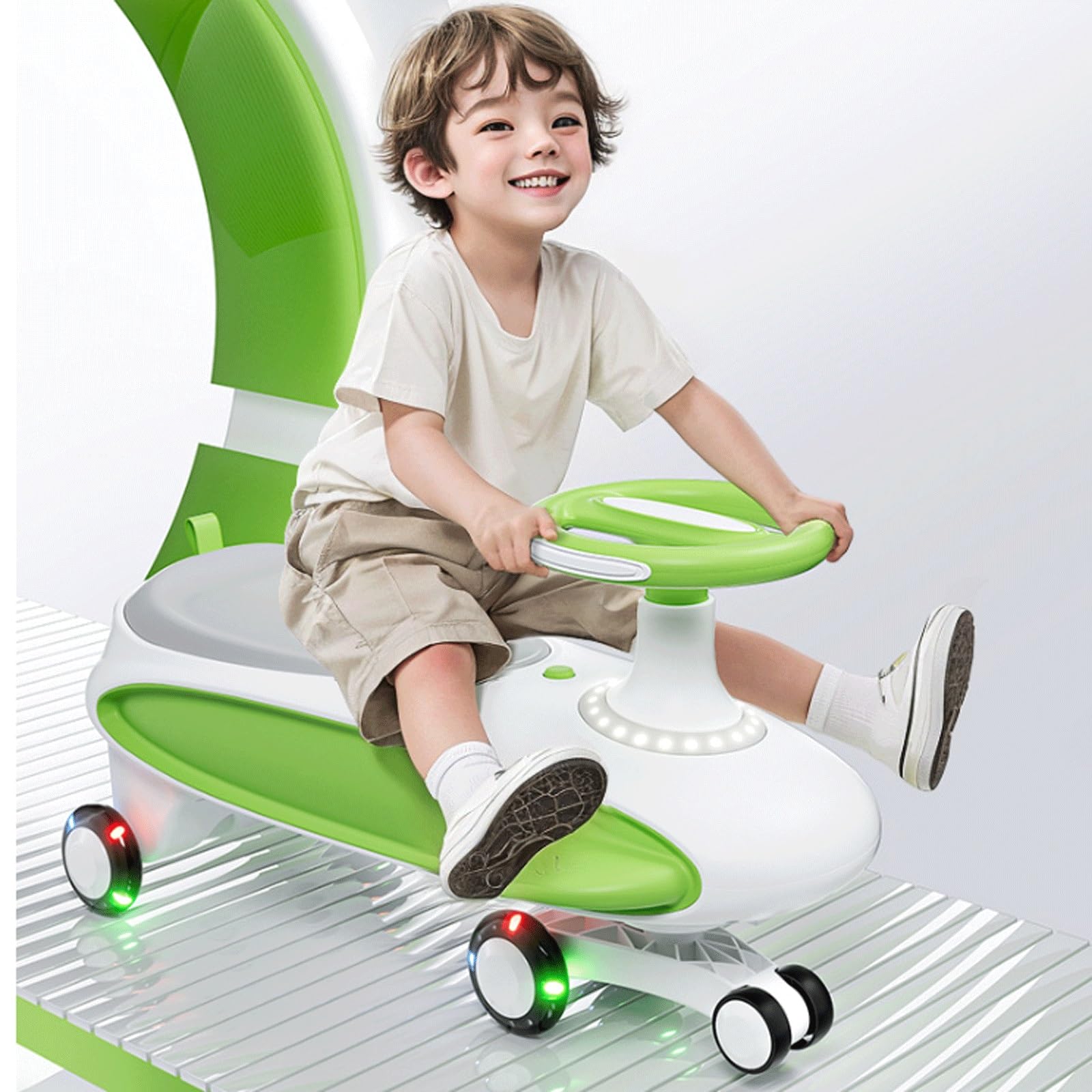 Wiggle Car Music Light Anti-Rollover for Kinder Swing Silent Spielzeug | Flash Wheel ab 3 Monaten