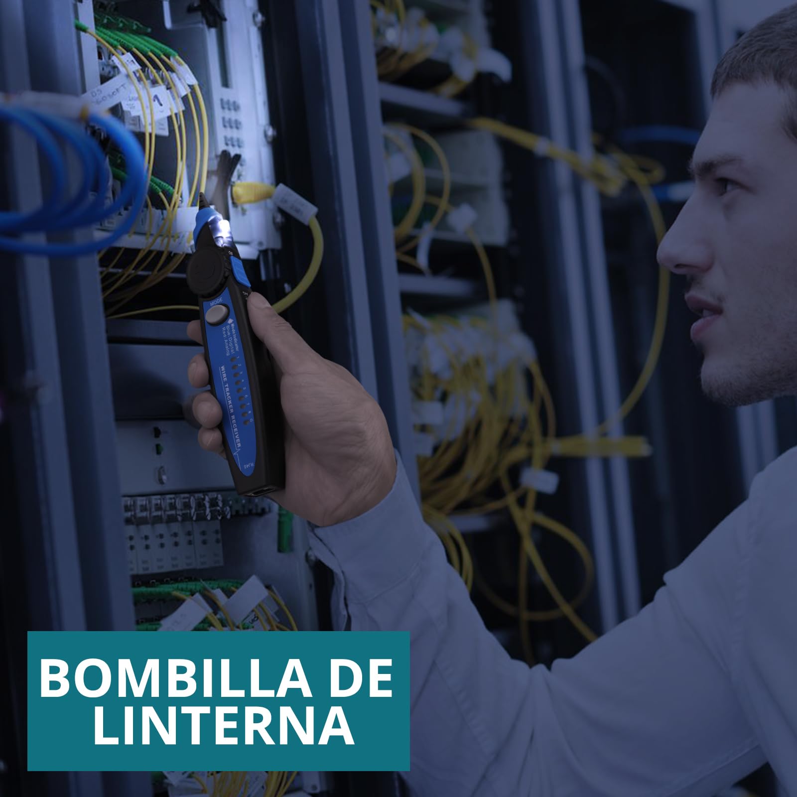 Probador de Cable con POE, Cableado Digital y Analógico, Multifunción Probador de Cable de Red NVC,Buscador de Líneas Cable CAT5 CAT5e CAT6 Cat7 Cat8 para Tensión de la Batería
