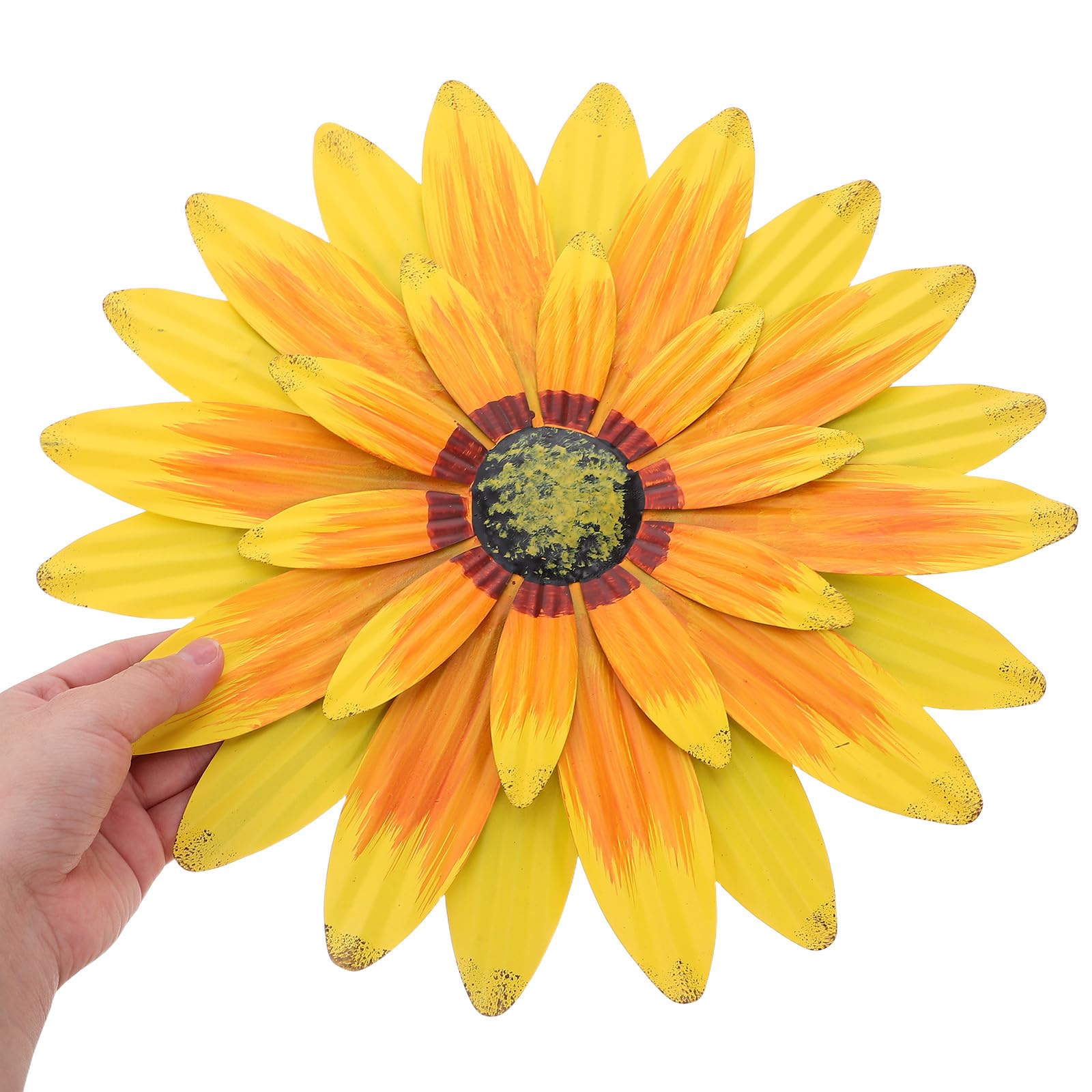 SUPVOX Decorazione da Parete in Metallo a Forma di Girasole, 13 Pollici, Scultura Floreale in Ferro di Grandi Dimensioni, Decorazione Rustica da Parete a Forma di Girasole per Cucina, Fattoria,