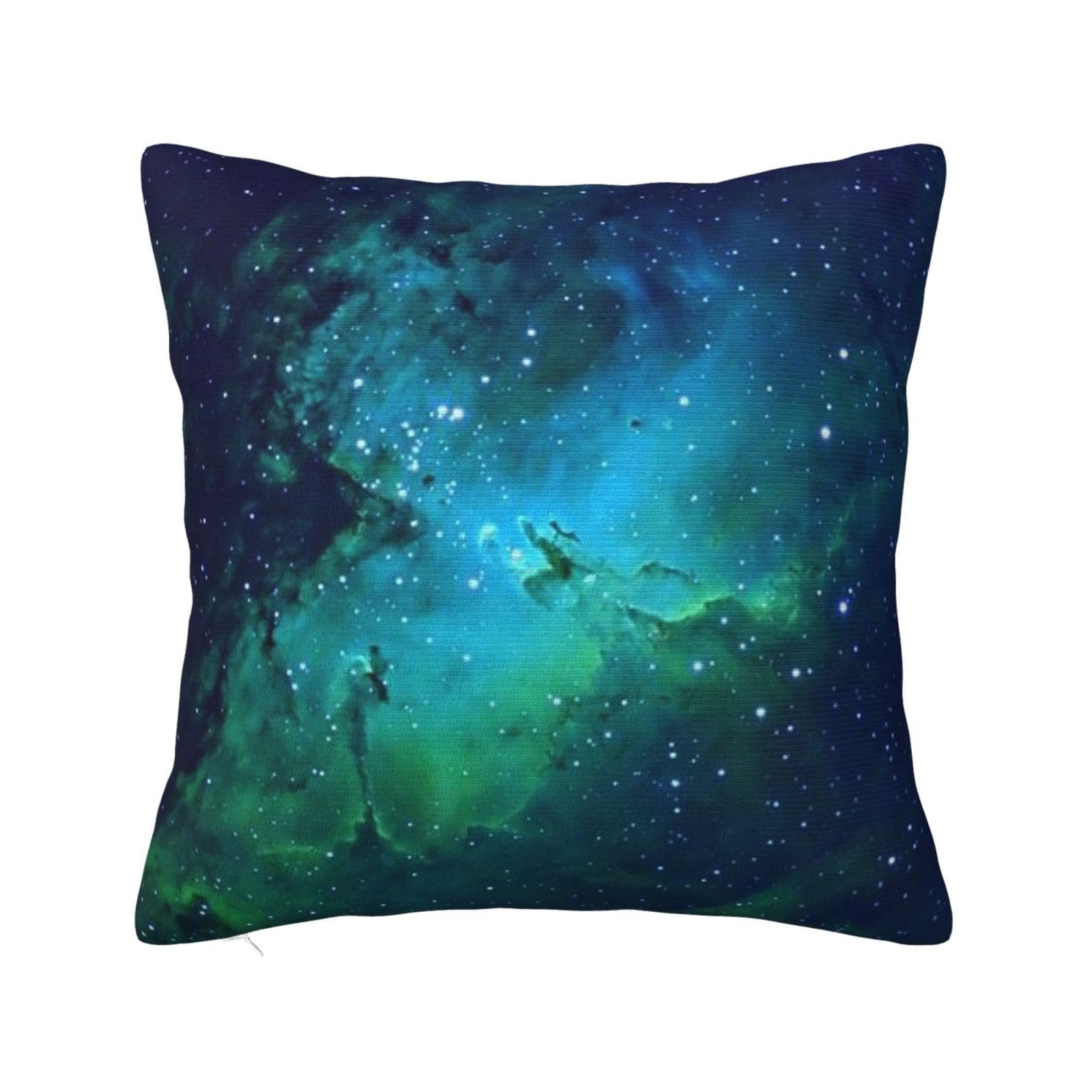 Galaxy Green Print Cushion Covers,Square Pillow Case Home Decorative For Men/Women Living Room Bedroom Sofa Chair 24"X24"