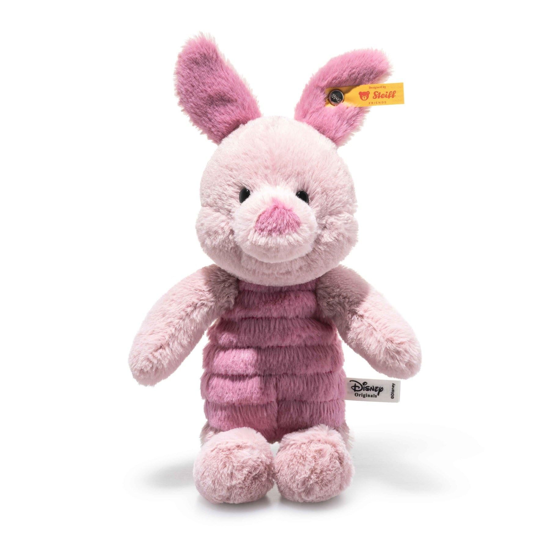 Steiff Disney Originals Piglet 20 cm, Soft Cuddly Friends, Walt Disney plush figure, Winnie the Pooh cuddly toy, machine washable