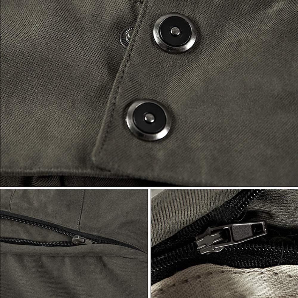 Fansu Chaqueta con Capucha Hombre, Otoño e Invierno Calentar Talla Grande Cierre de Cremallera Chaquetón Bolsillo con Cremallera Poliéster Abrigo Estilo Diario