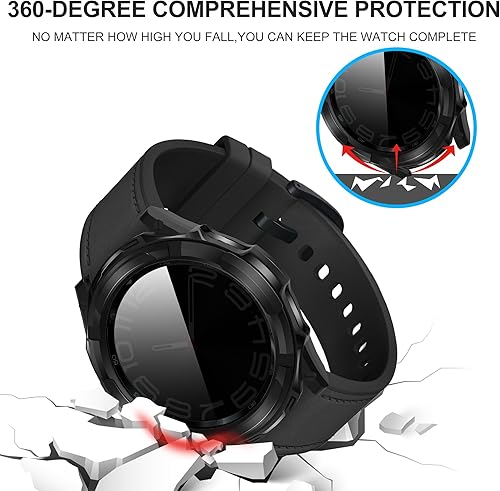 Miniatura 10 de Suoman 3 en 1 para Samsung Galaxy Watch 6 Classic 1.850 in Caso, Cubierta Protectora De Parachoques De TPU Protector De Pantalla HD Para Samsung