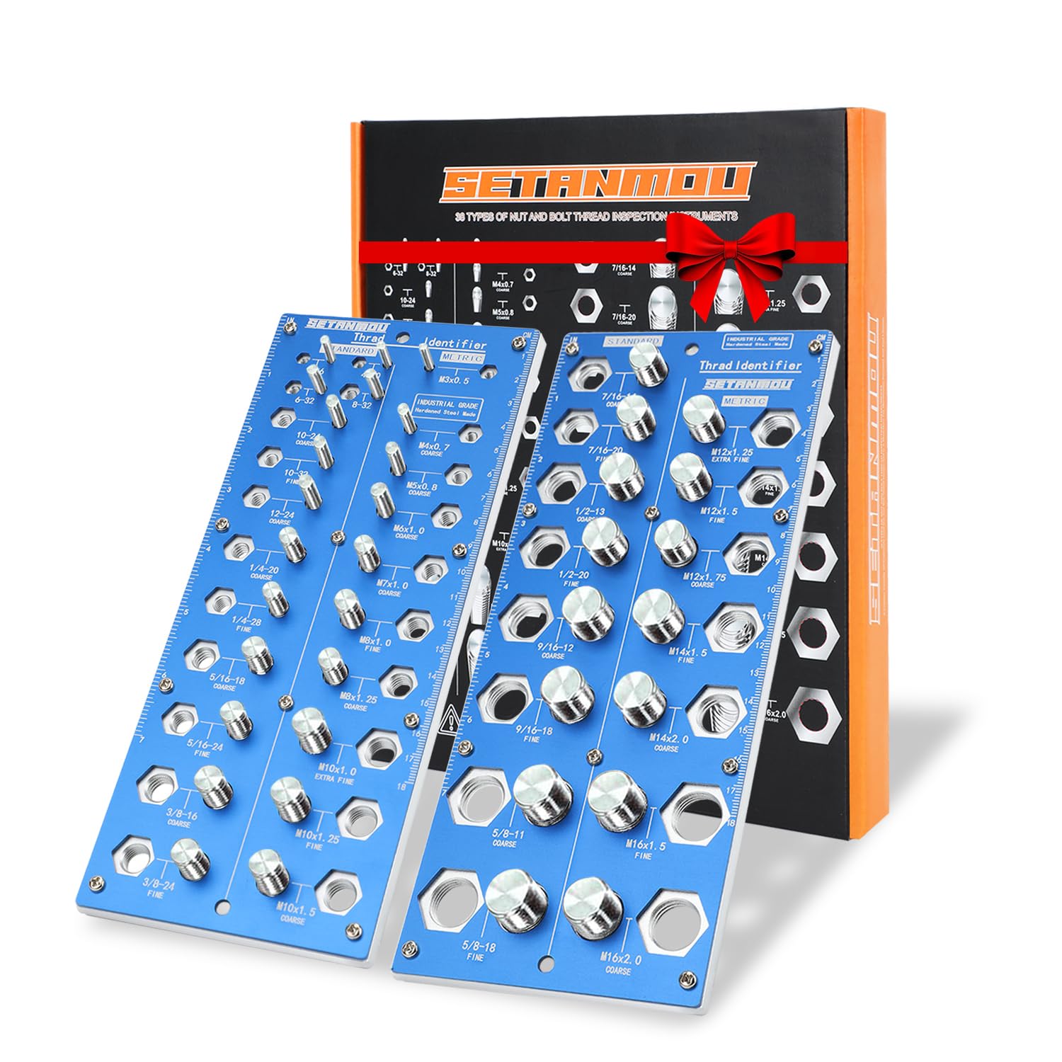 Ximing 26 Pieces Nut And Bolt Thread Checker Bolt And Nut Identifier Tool Practical Bolt And Nut Identifier Gauge Box For Machinists