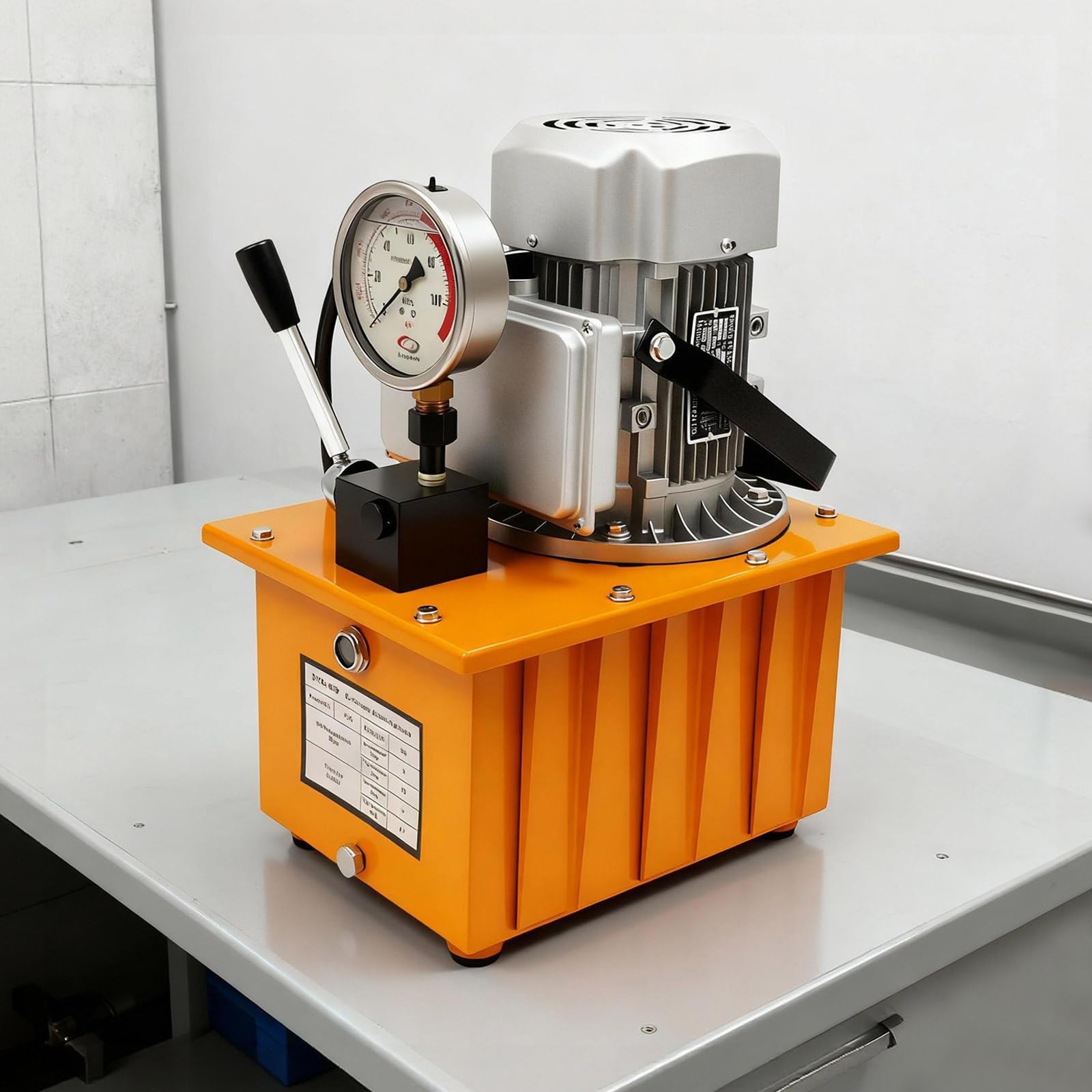 Pompa idraulica elettrica 750 W, pompa idraulica 700 bar 70 MPa con interruttore a pedale e valvola magnetica, serbatoio da 7 l, generatore idraulico elettrico per pressa da officina, ponte