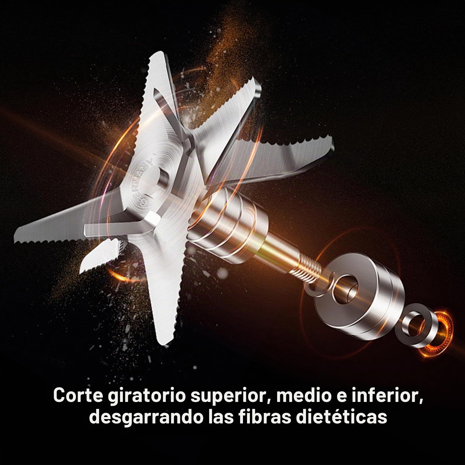 2 en 1 licuadora profesional 2,5 L, 6000 W, batidora batida, molinillo de café, 9 velocidades, eléctrica prensa de cítricos con 4 cuchillas de acero inoxidable, para batidos, hielo picado, puré, salsa